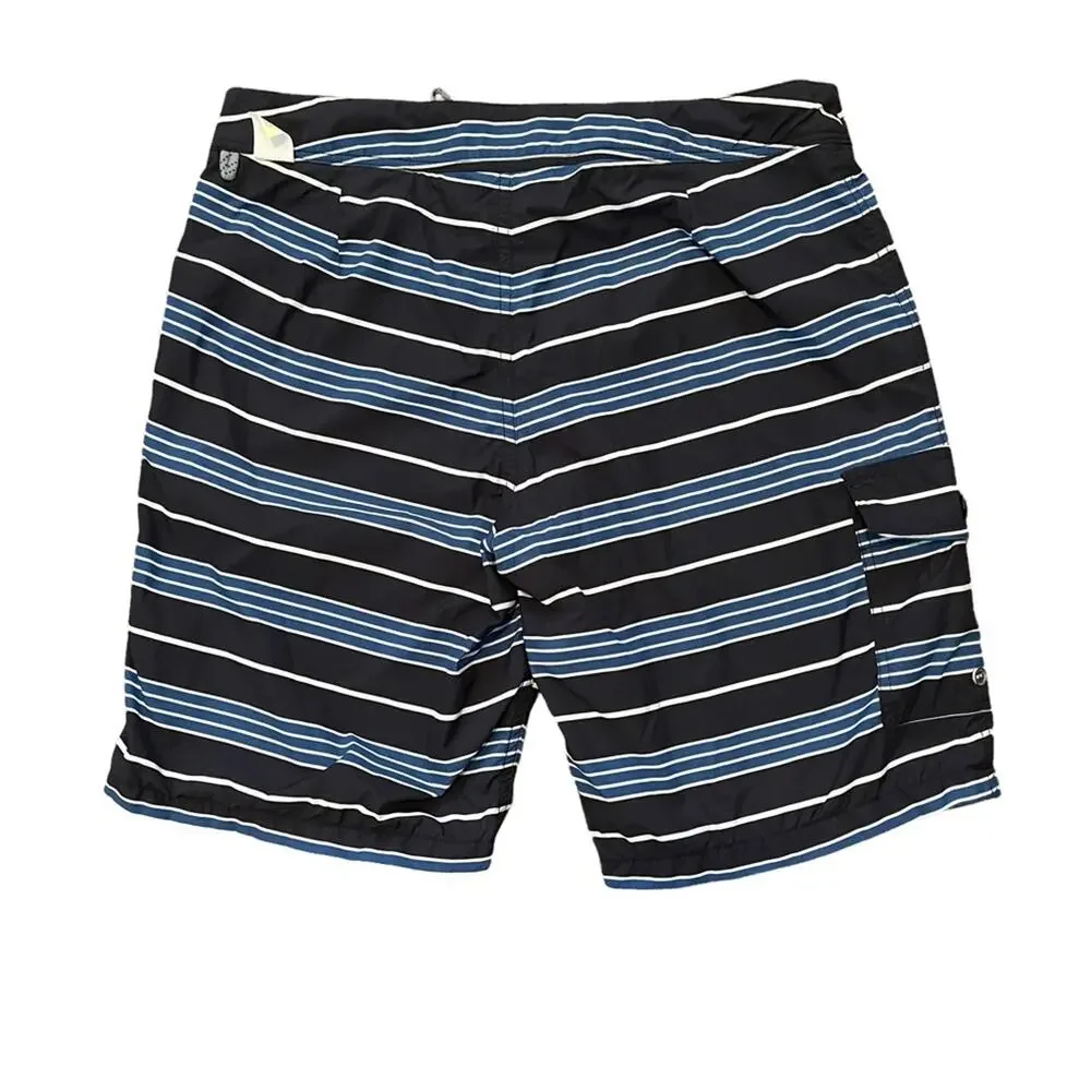 J. Crew Mens Blue Striped Swim Trunks Size 32